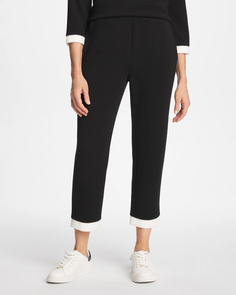 Zenergy® Soft Caviar Bead Contrast Pants Black - Chico's