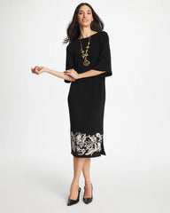Travelers™ Border Kimono Sleeve Dress Travelers Black - Chico's