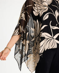 Travelers™ Burnout Floral Chiffon Top Travelers Black - Chico's