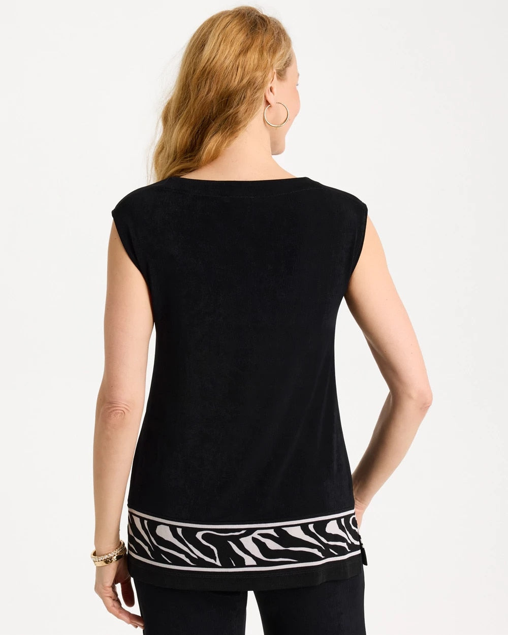 Travelers™ Abstract Zebra Trim Tunic Travelers Black - Chico's
