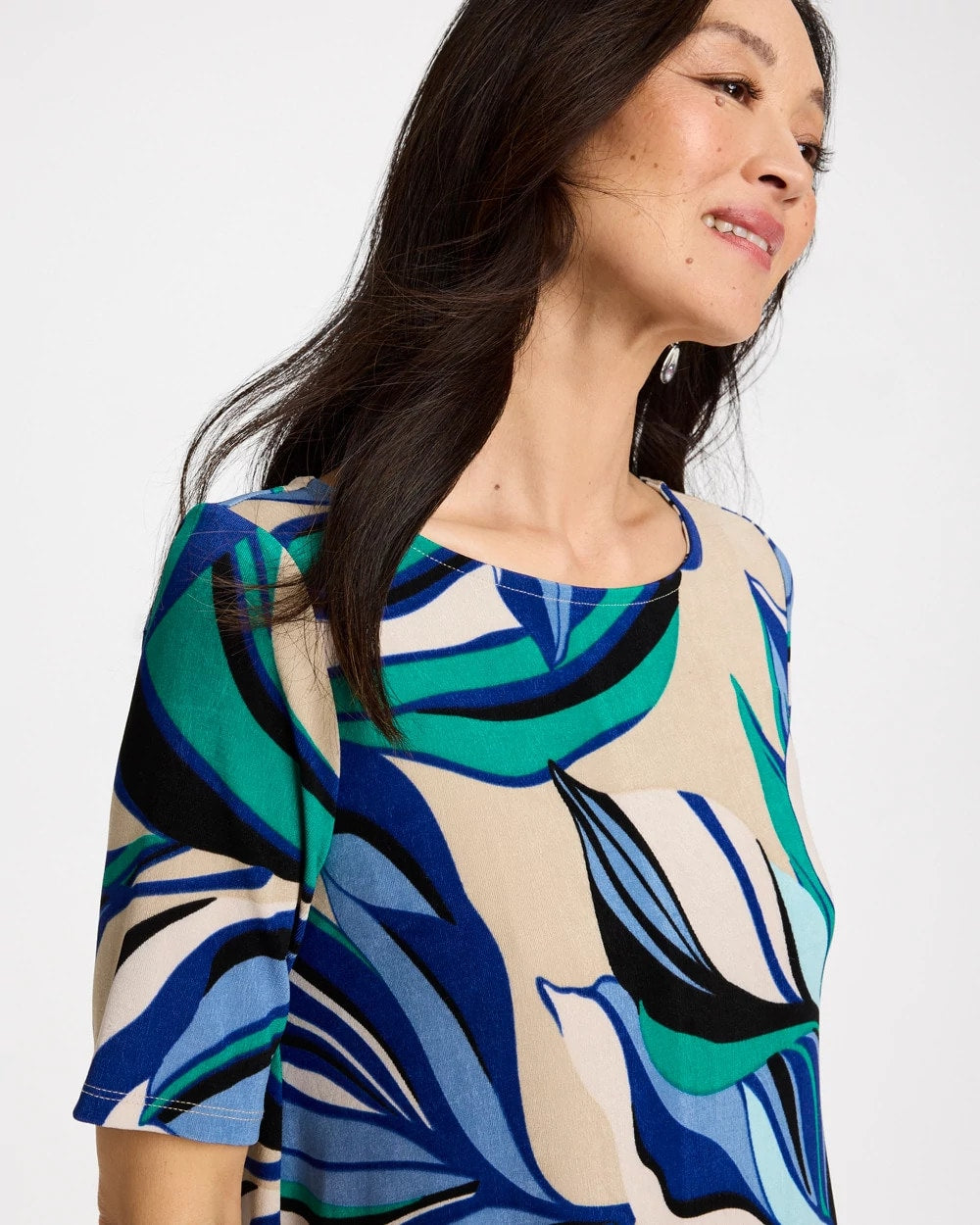 Travelers™ Marble Flora Swing Tunic Rich Cobalt - Chico's