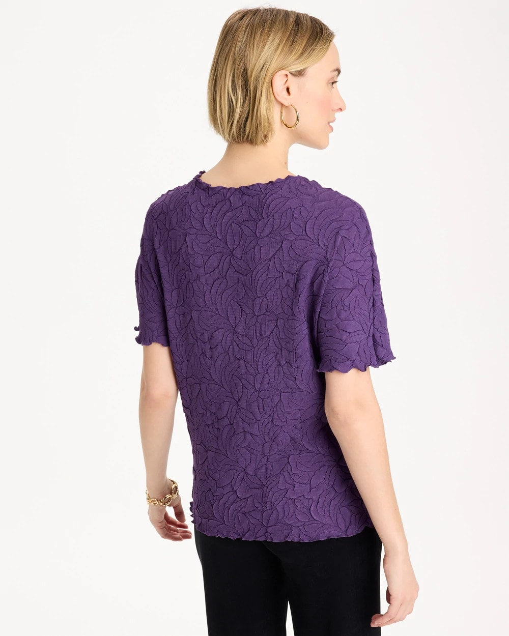 Travelers™ Embossed Pullover Top Rich Amethyst - Chico's
