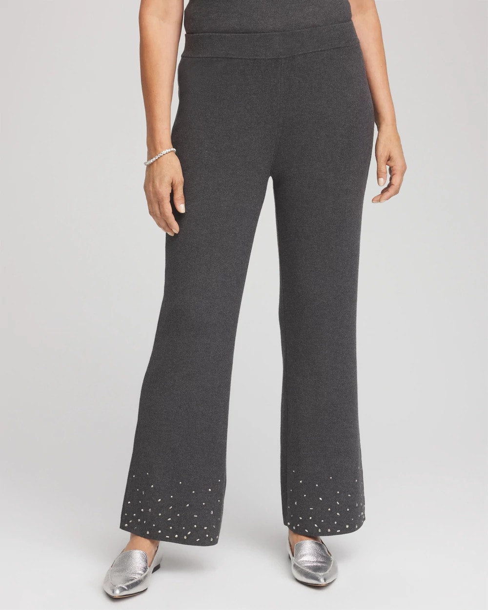 Travelers™ Embellished Straight-Leg Pants Graphite Gray - Chico's
