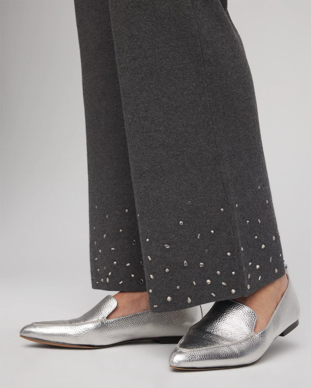 Travelers™ Embellished Straight-Leg Pants Graphite Gray - Chico's