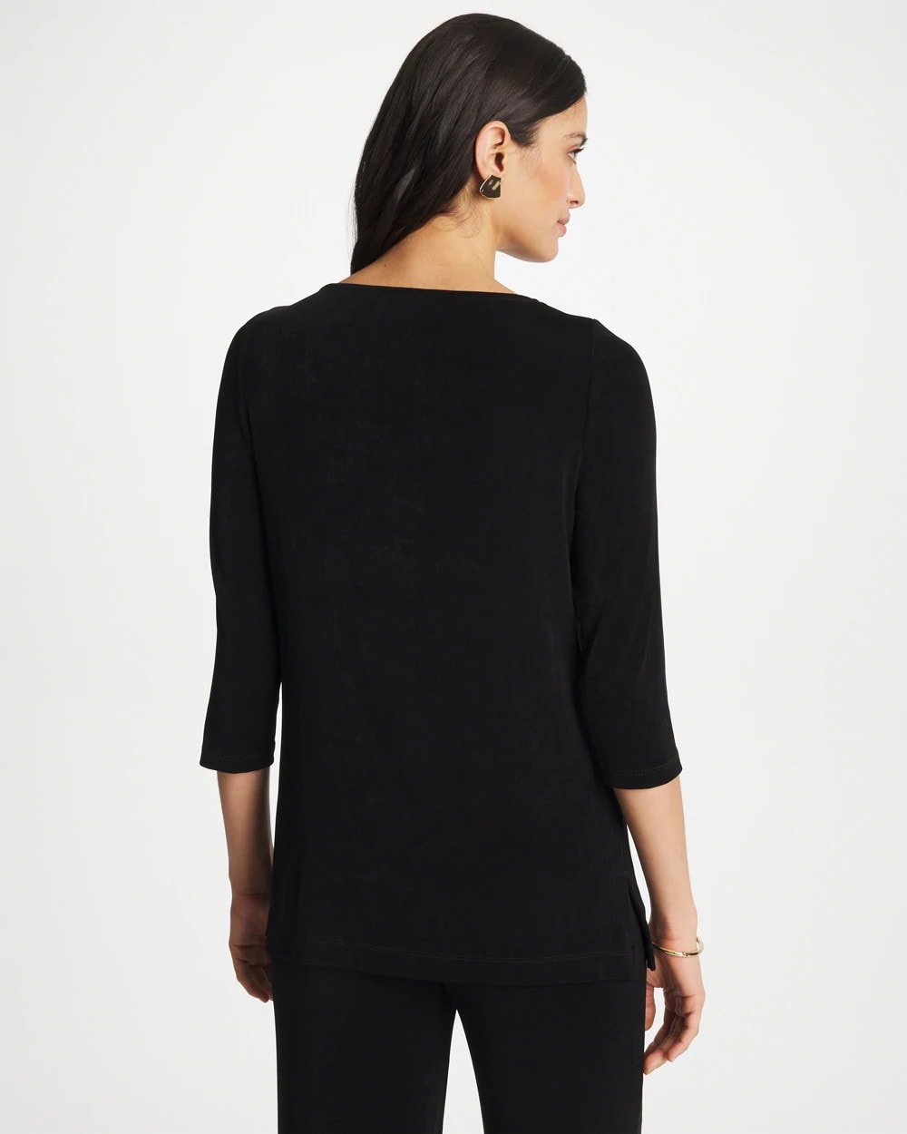Travelers™ Hardware 3/4 Sleeve Tunic Travelers Black - Chico's