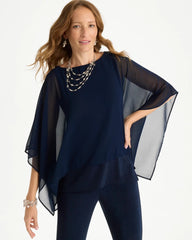 Travelers™ Chiffon Layered Top Travelers India Ink - Chico's