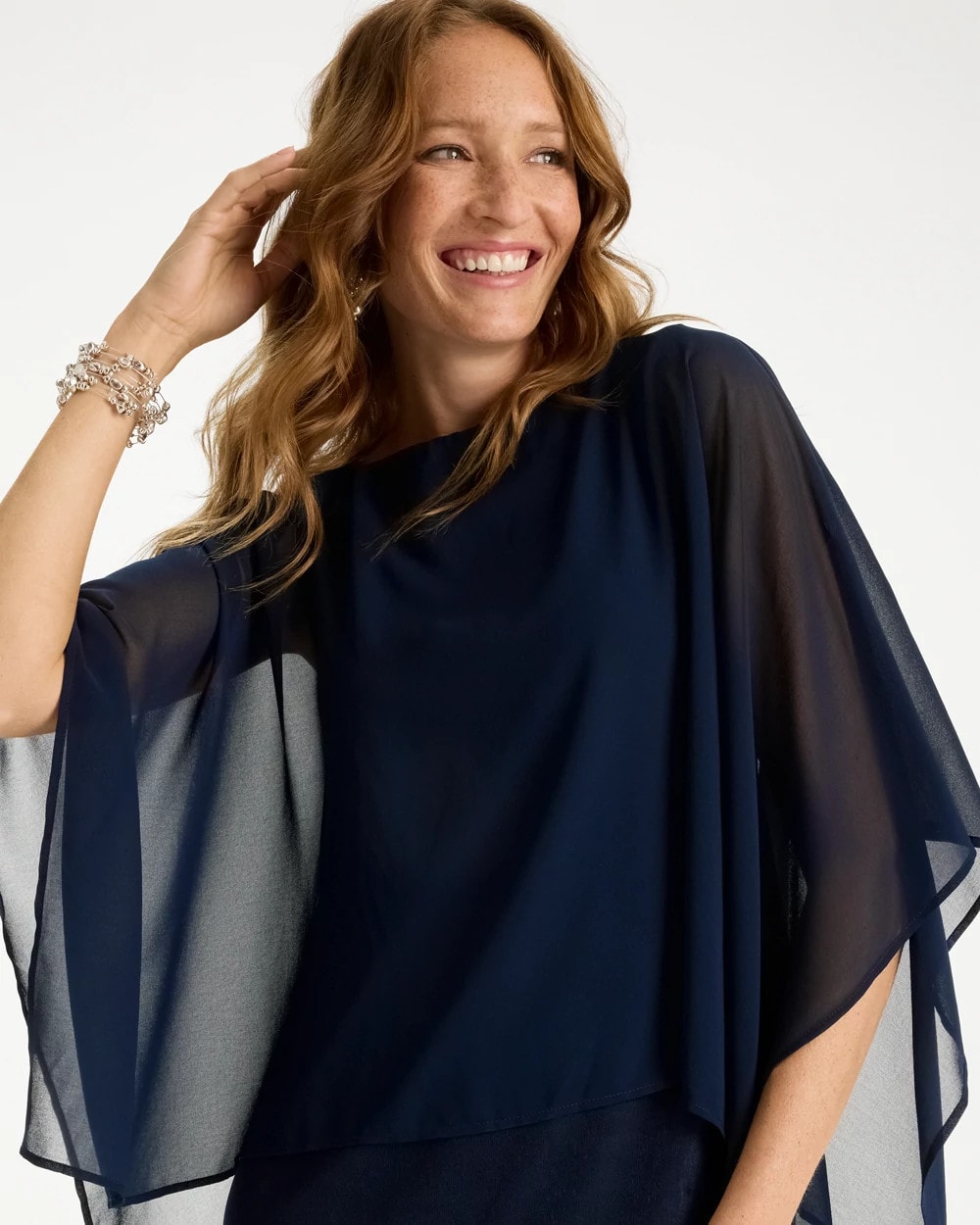 Travelers™ Chiffon Layered Top Travelers India Ink - Chico's