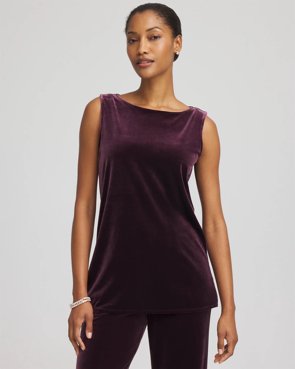 Travelers™ Velvet Side-Slit Tank Night Bloom - Chico's