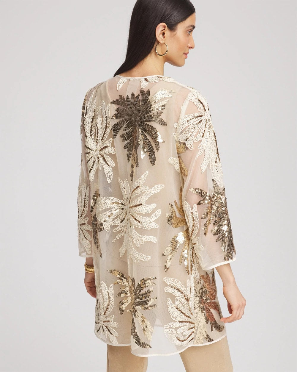 Travelers™ Collection Sequin-Mesh Jacket Modern Ecru - Chico's