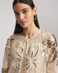 Travelers™ Collection Sequin-Mesh Jacket Modern Ecru - Chico's
