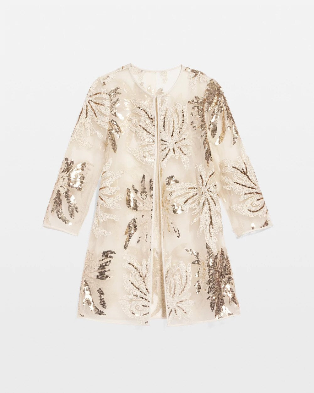 Travelers™ Collection Sequin-Mesh Jacket Modern Ecru - Chico's