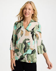 Travelers™ Bloom V-Neck Kimono Top Kelp Forest - Chico's