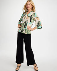 Travelers™ Bloom V-Neck Kimono Top Kelp Forest - Chico's