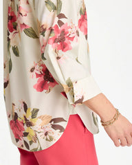 No Iron™ Printed Stretch Shirt Hot Honeysuckle - Chico's