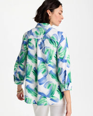 No Iron™ Printed Stretch Shirt Amparo Blue - Chico's