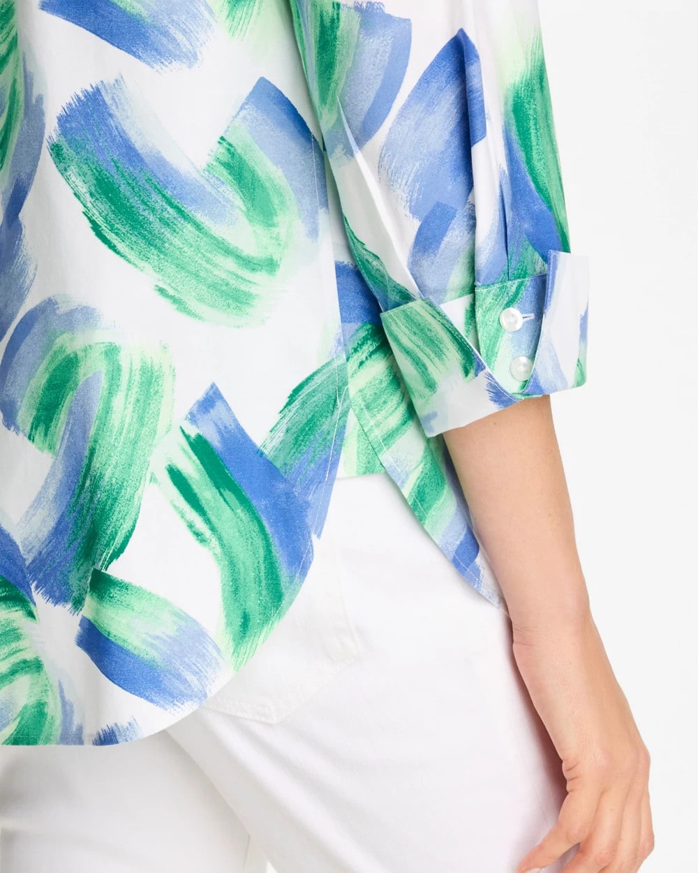 No Iron™ Printed Stretch Shirt Amparo Blue - Chico's