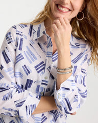 No Iron™ Printed Linen Shirt Amparo Blue - Chico's