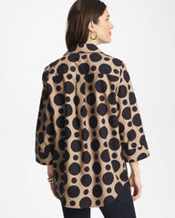 No Iron™ Stretch Global Dots Popover Tunic Cattail Brown - Chico's