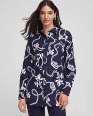 No Iron™ Rope Print Tunic Passport Blue - Chico's