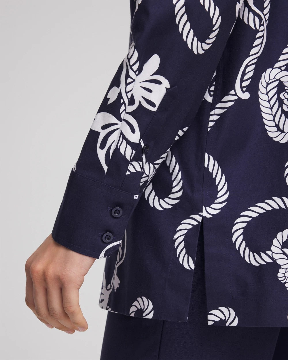No Iron™ Rope Print Tunic Passport Blue - Chico's