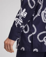 No Iron™ Rope Print Tunic Passport Blue - Chico's