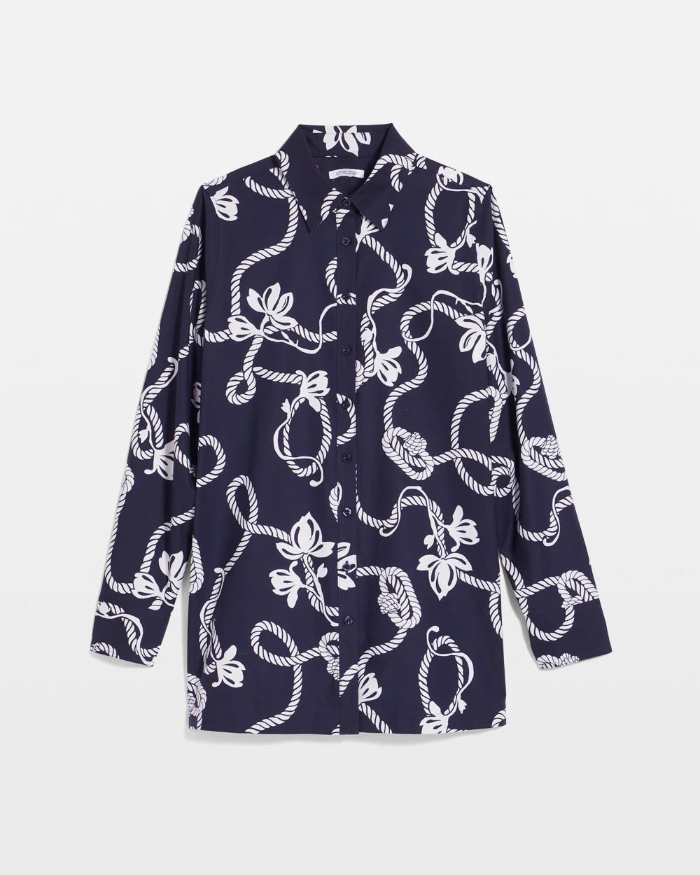 No Iron™ Rope Print Tunic Passport Blue - Chico's
