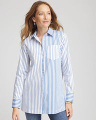 No Iron™ Stripe Mix Tunic Tidal Blue - Chico's