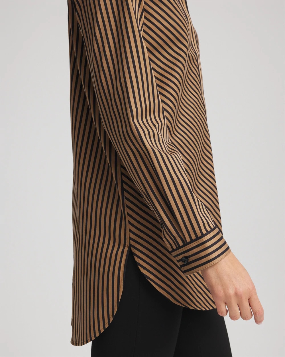No Iron™ Slimming Imperial Stripe Tunic Black - Chico's