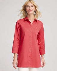 No Iron™ Classic Button Down Tunic Folkloric Red - Chico's