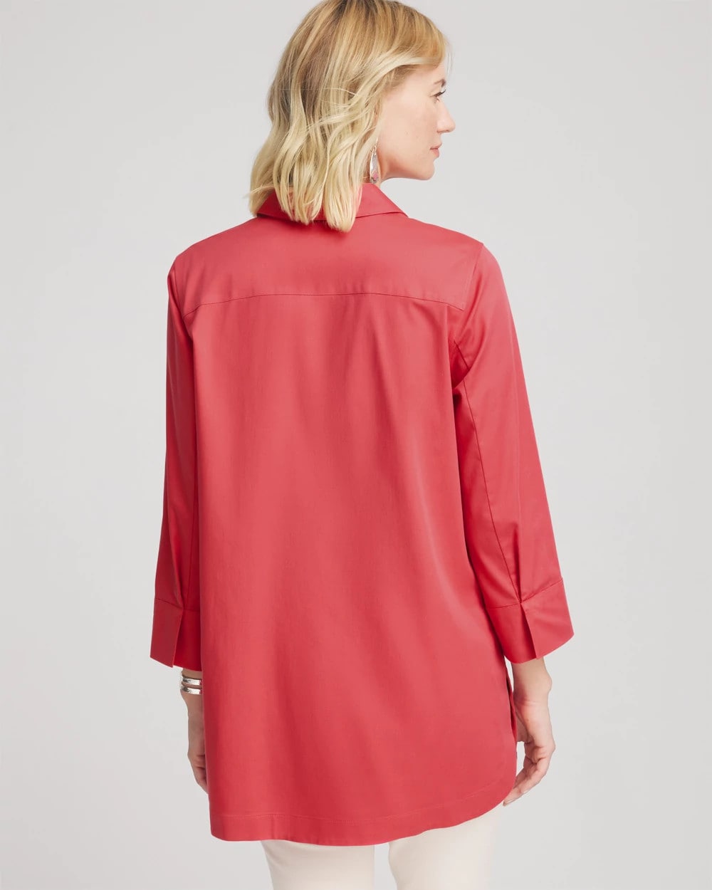 No Iron™ Classic Button Down Tunic Folkloric Red - Chico's