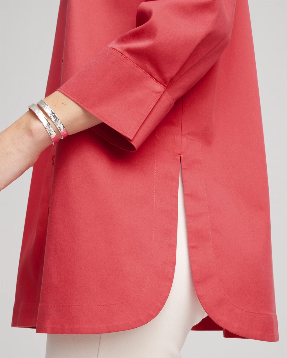 No Iron™ Classic Button Down Tunic Folkloric Red - Chico's