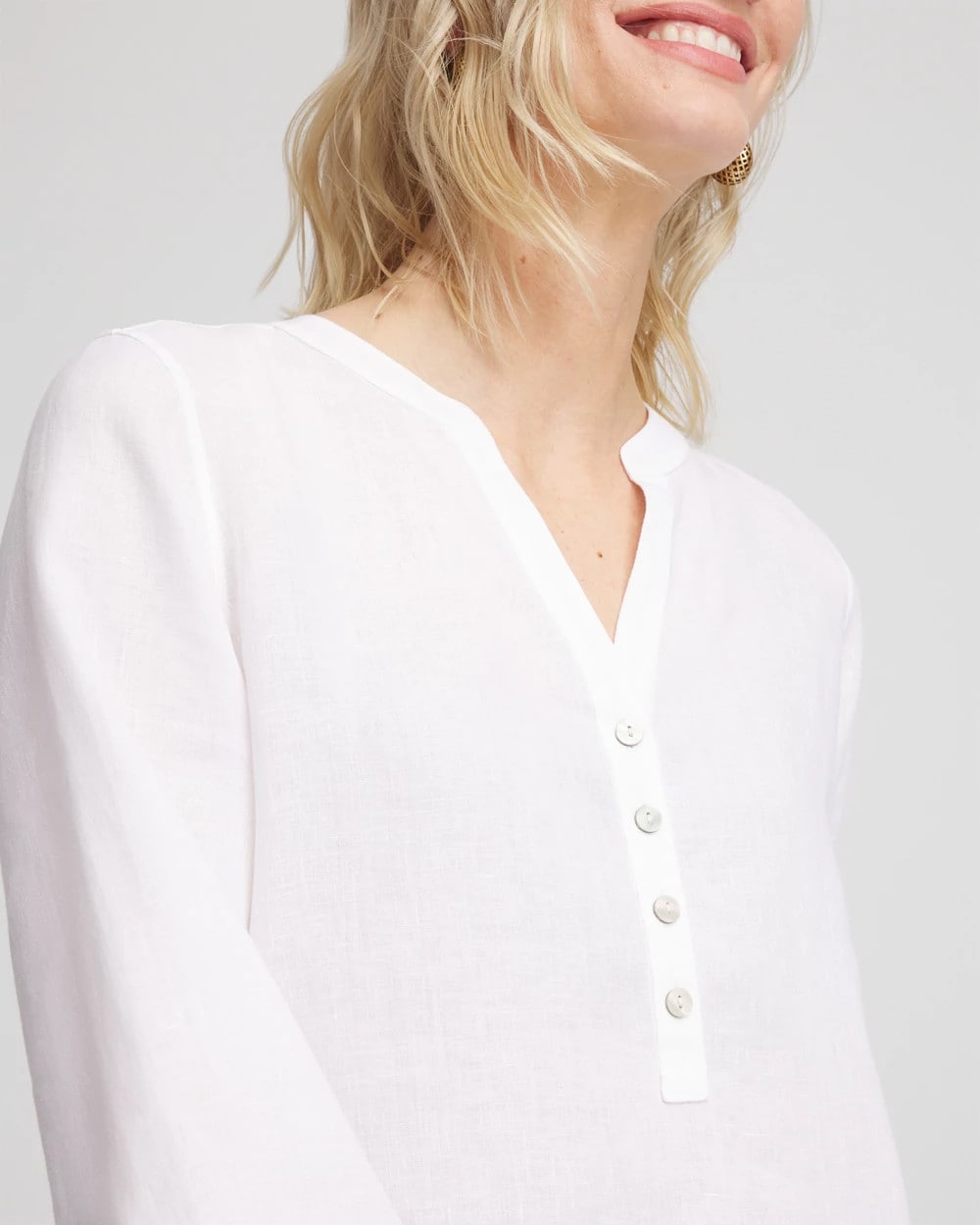 No Iron™ Linen Tunic Optic White - Chico's