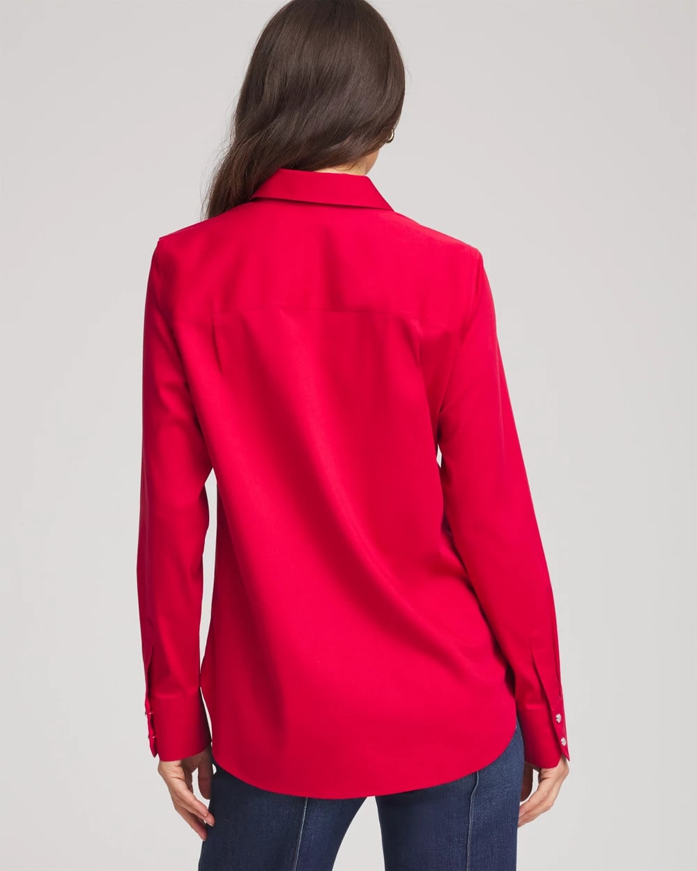 No Iron™ Rhinestone Button Shirt Carmine Red - Chico's