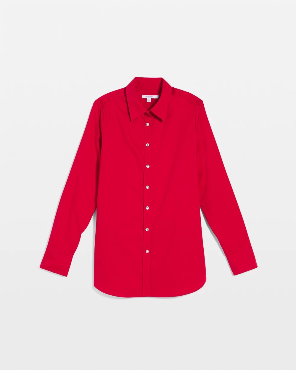 No Iron™ Rhinestone Button Shirt Carmine Red - Chico's