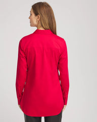 No Iron™ Peplum Pleated Shirt Carmine Red - Chico's