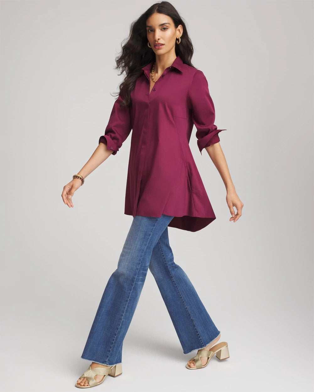 No Iron™ Pocketed Tunic Deep Chianti - Chico's