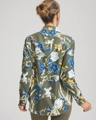 No Iron™ Printed Sateen Shirt Nettle Leaf - Chico's