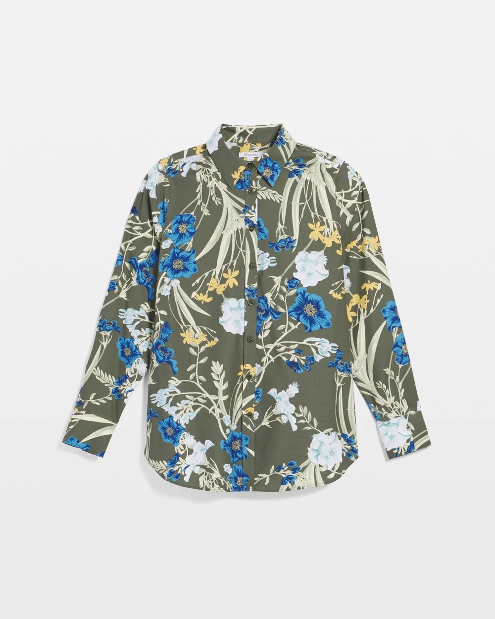 No Iron™ Printed Sateen Shirt Nettle Leaf - Chico's