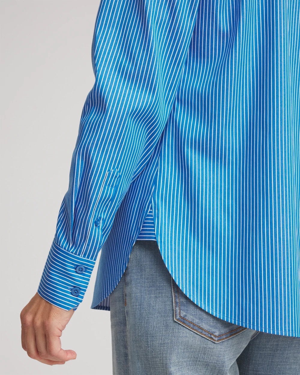 No Iron™ Classic Striped Shirt Empire Blue - Chico's