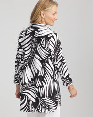 No Iron™ Printed Palms Button Down Tunic Black - Chico's