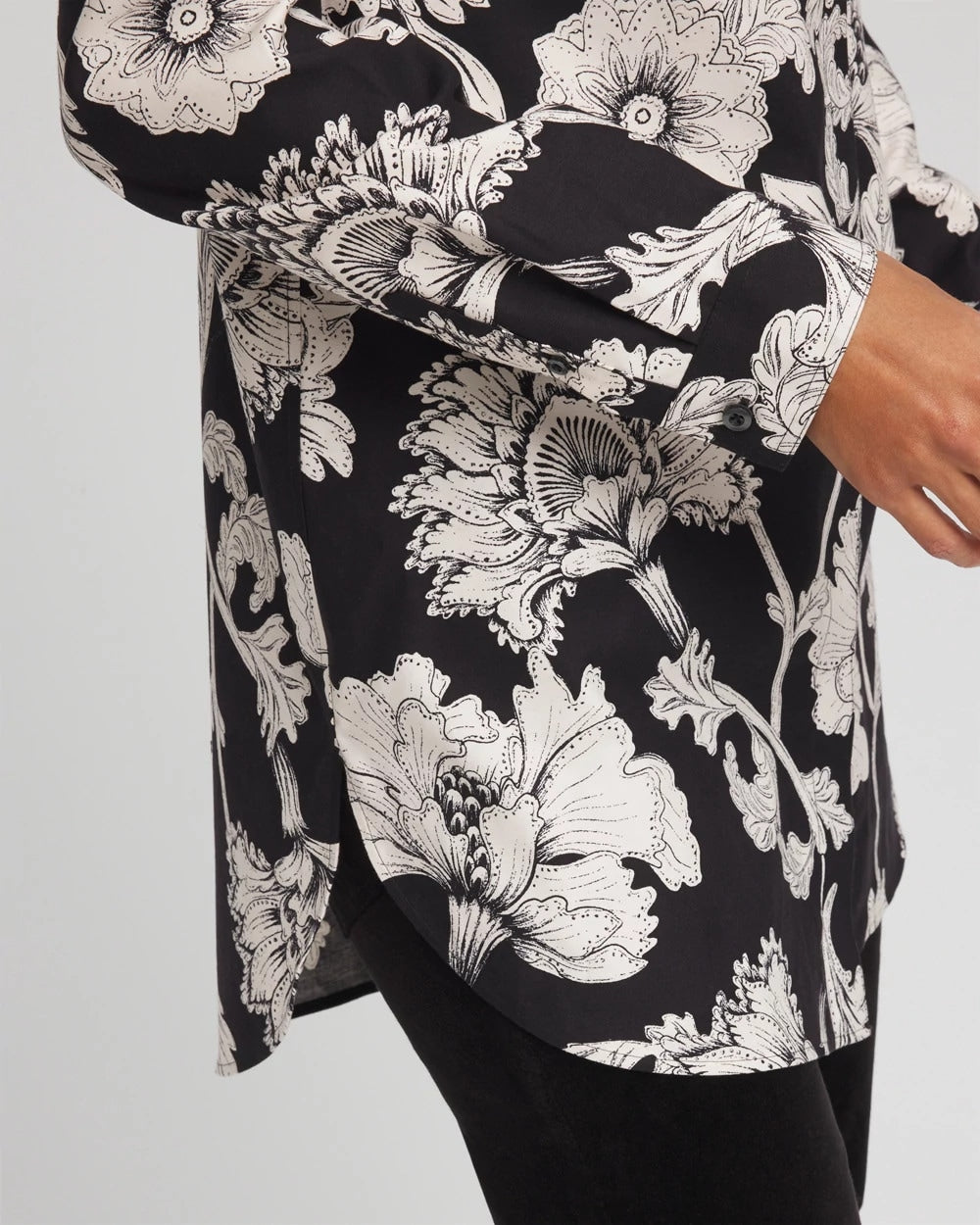 No Iron™ Bryne Bloom Stretch Tunic Black - Chico's