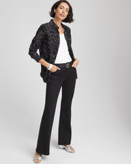 No Iron™ Findot Print Sateen Shirt Black - Chico's