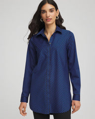 No Iron™ Slimming Striped Tunic Cobalt Stone - Chico's