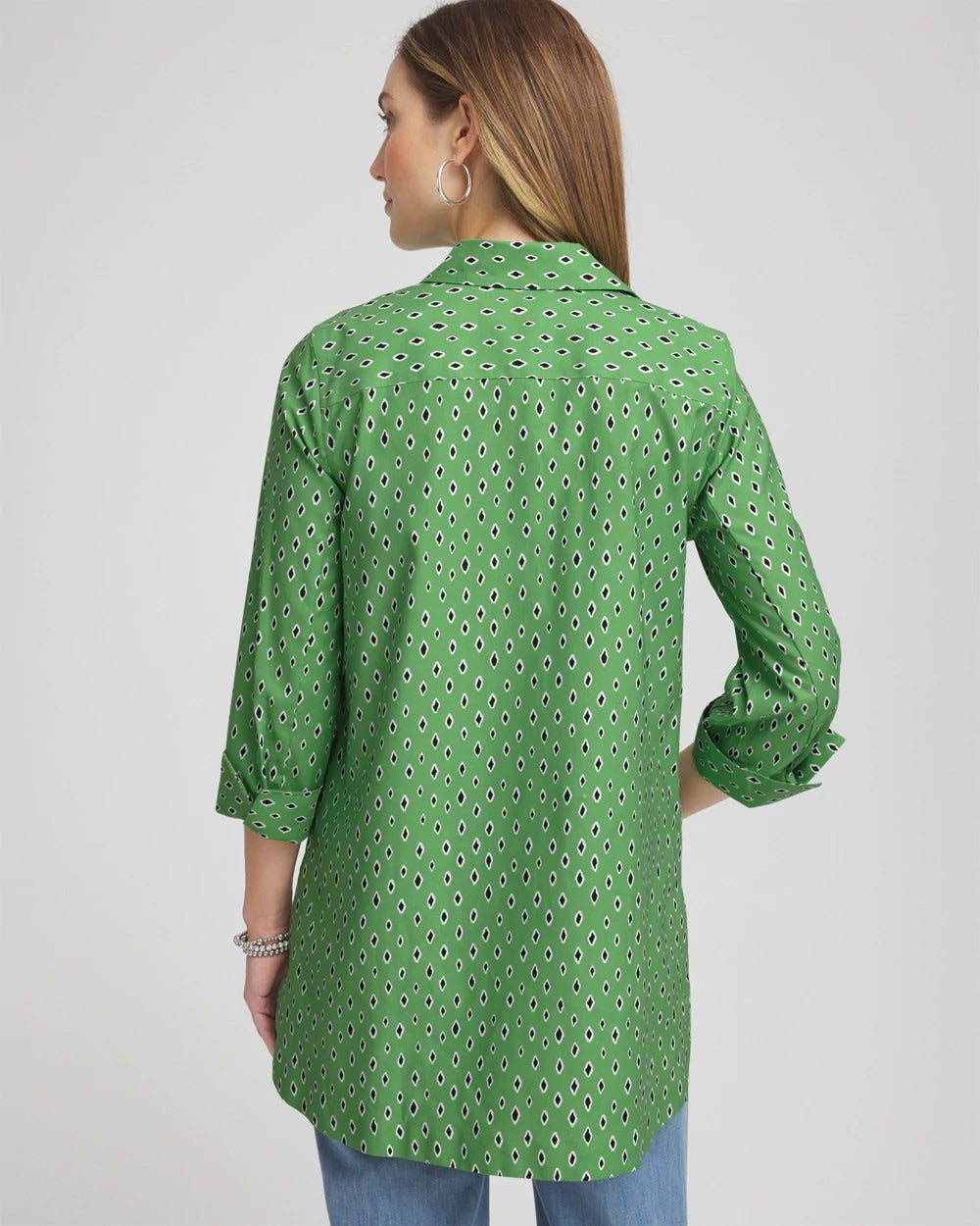 No Iron™ Geo-Print Tunic Salted Lime - Chico's