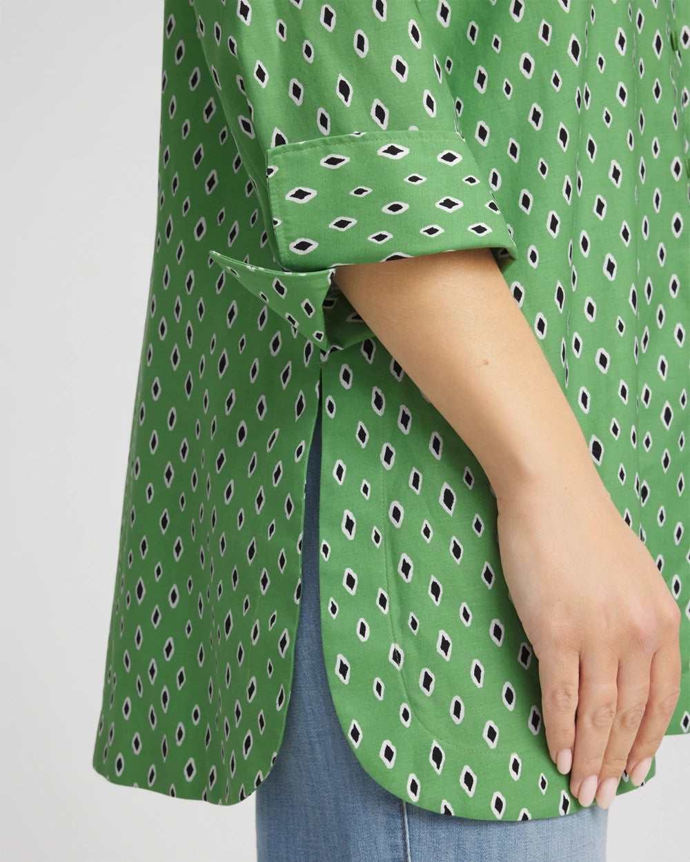 No Iron™ Geo-Print Tunic Salted Lime - Chico's