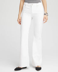 Girlfriend No Stain Frayed Flared Jeans Alabaster - Chico's