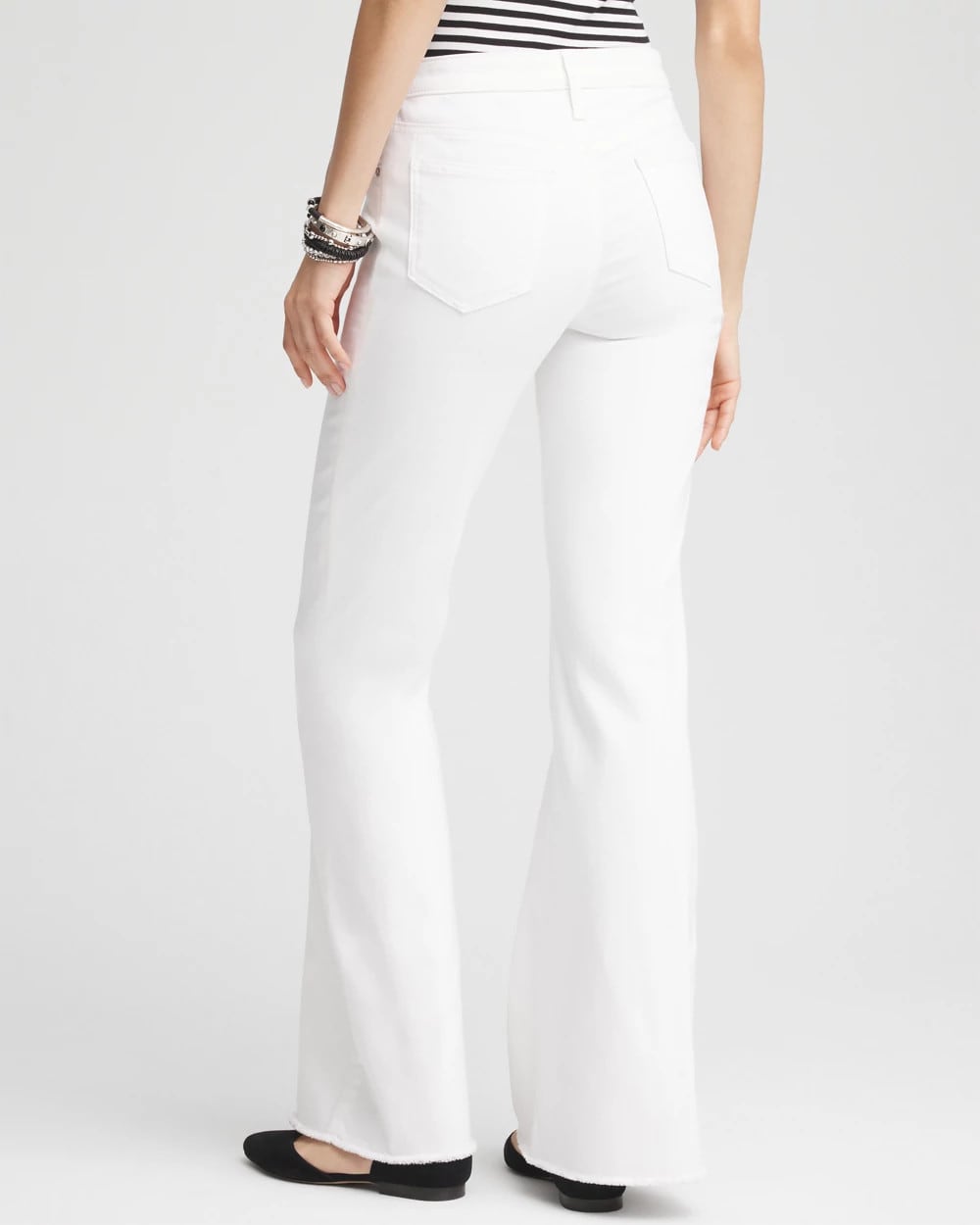 Girlfriend No Stain Frayed Flared Jeans Alabaster - Chico's