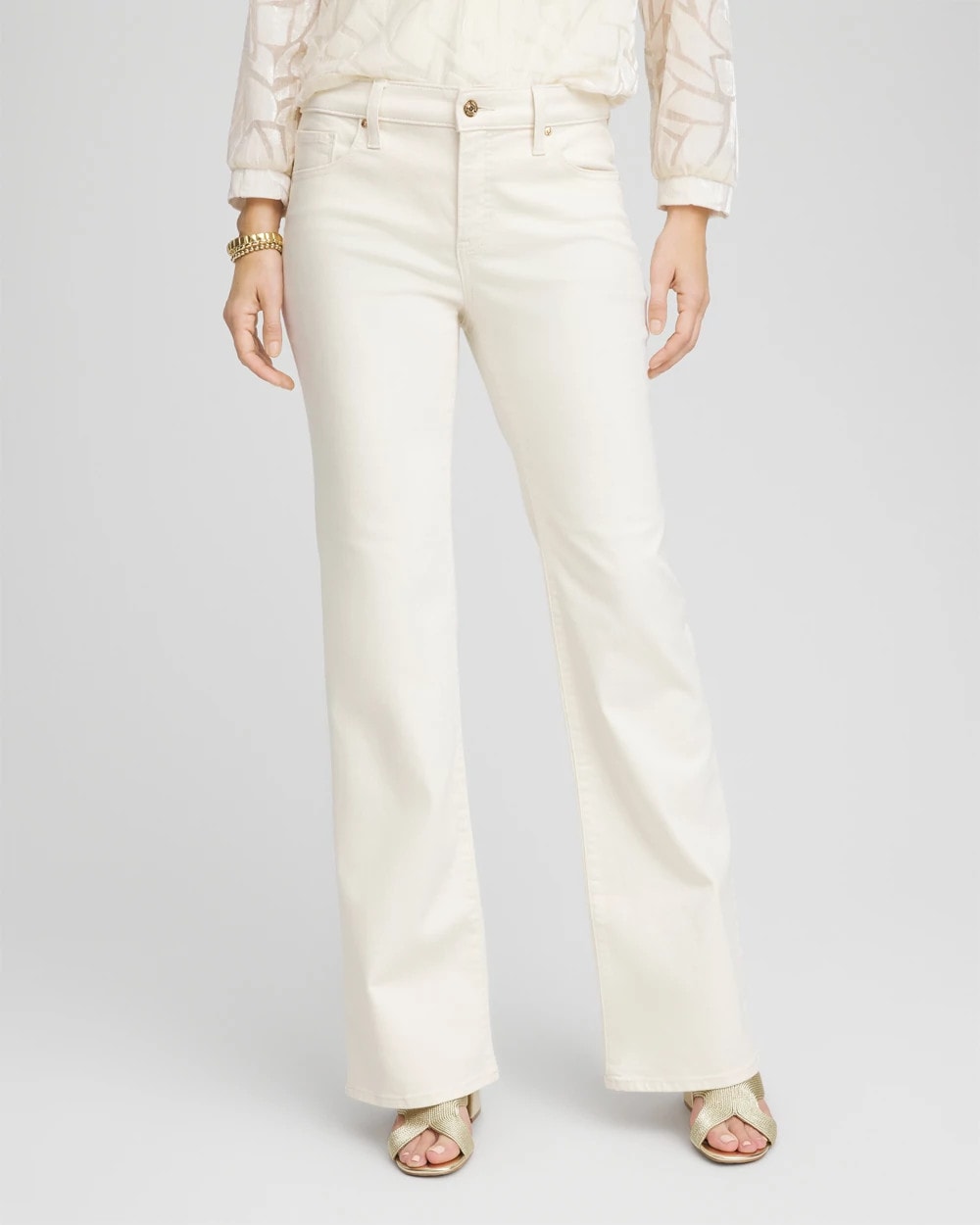 Petite Girlfriend Flared Leg Jeans English Cream - Chico's