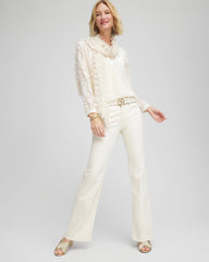 Petite Girlfriend Flared Leg Jeans English Cream - Chico's