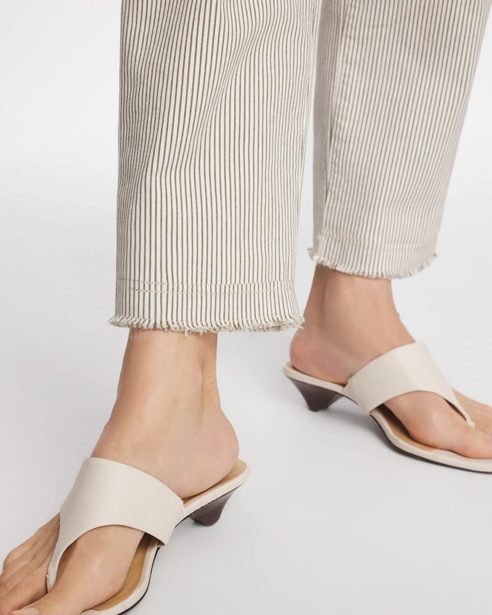 Stripe Girlfriend Straight Ankle Jeans Lichen - Chico's